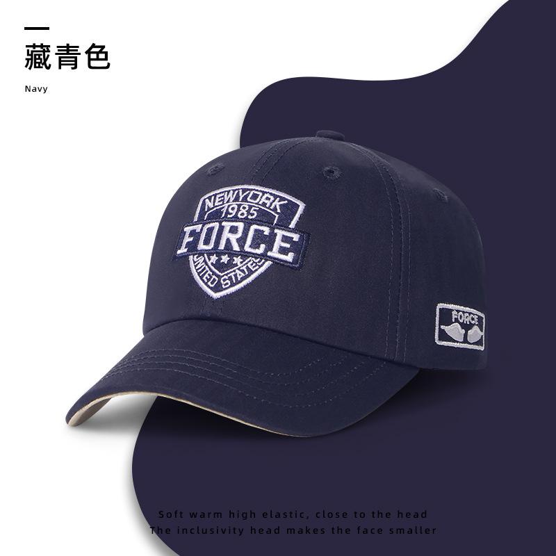 Soft top big head circumference baseball cap men's autumn and winter letter embroidered cap retro casual hat hat