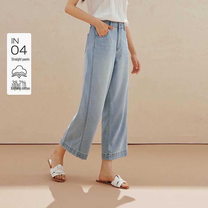 INMAN Women s Retro High-Waist Washed Straight-Leg Jeans