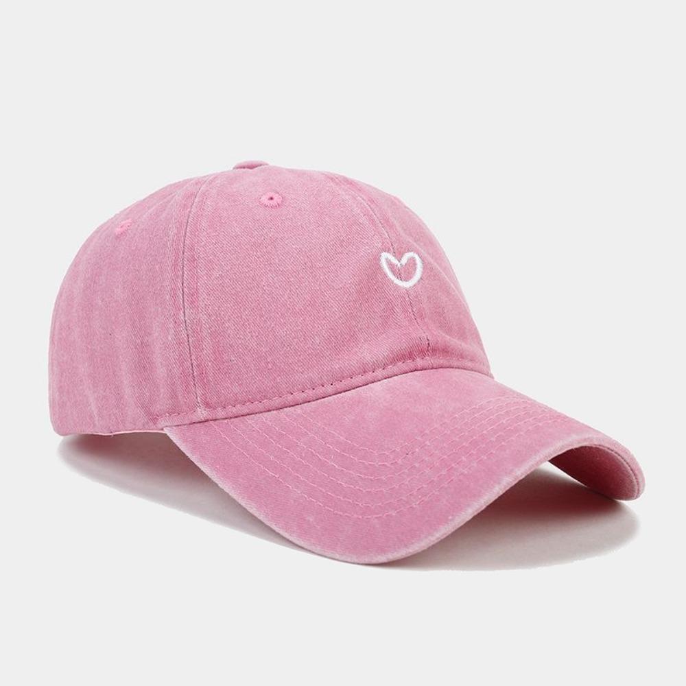 Embroidered Love Baseball Cap Washed Cotton Camping Hat Casual Sunscreen Cap  Women Men