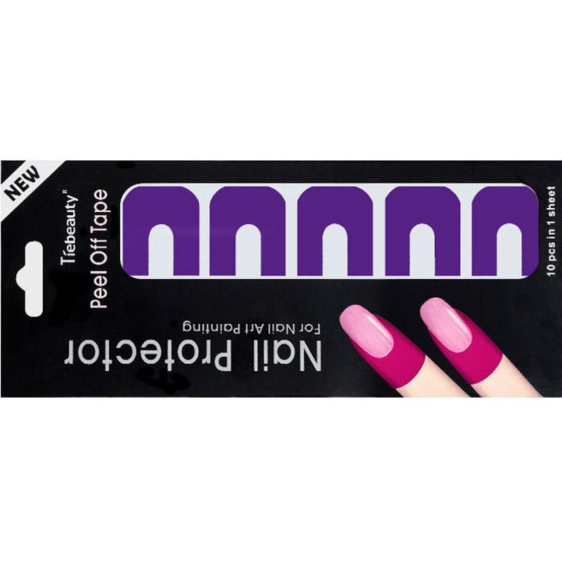 

10 шт./лист защитных наклеек для лака для ногтей, держатель для инструментов, креативный U-образный, водонепроницаемый, прочный, чехол для пальцев маникюрного инструмента фиолетовый