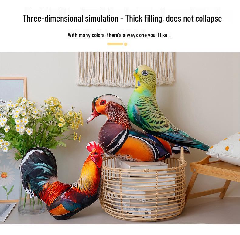 Wild Animal Plush Toy: Rooster, Hen, Duck, Goose Cushion Pillow - Children's Birthday Gift