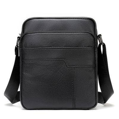 Umhängetasche aus Rindsleder für Herren, lässige Ledertasche, quadratisch, weiches Leder, Umhängetasche