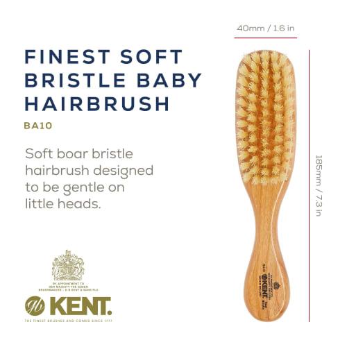 Kent Baby Hairbrush, Natural Wood, Made In the UK