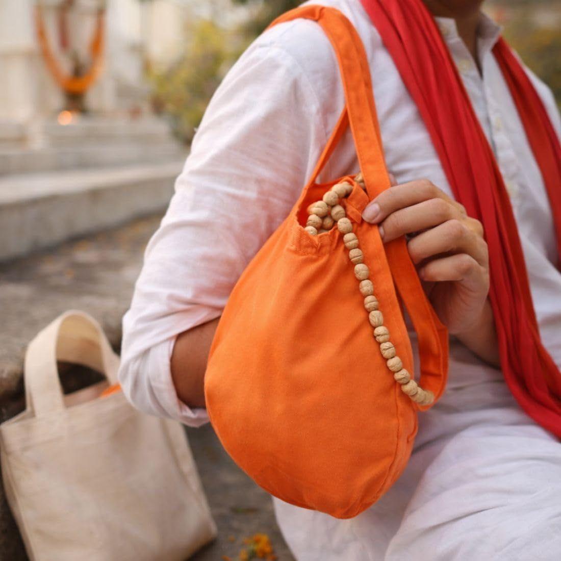 Oriģināla Bhagwa tīras kokvilnas Gomukhi Japa