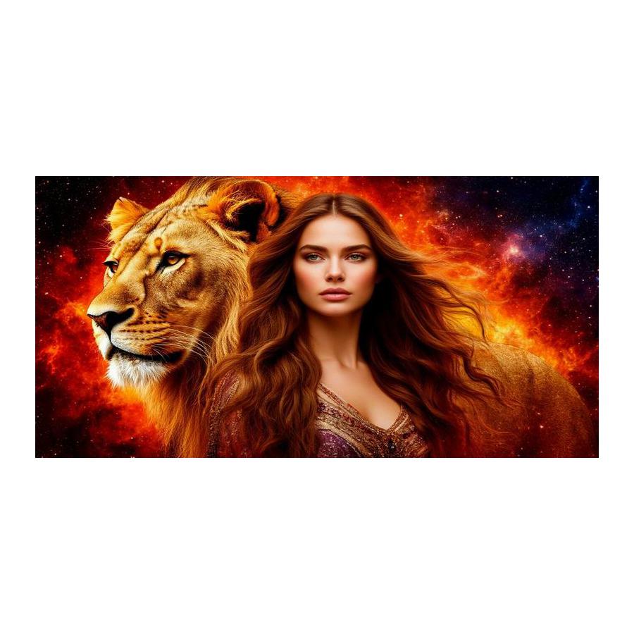 Abstract Woman and Lion Large Size Diamond Painting New Collection Animals Diy Full Drill Rhinestone Embroidery Mosaic Cross Stitch Kits