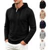 Men's Hooded Cable Knit Pullover Sweatshirt Casual Long Sleeve Fall Winter Outerwear