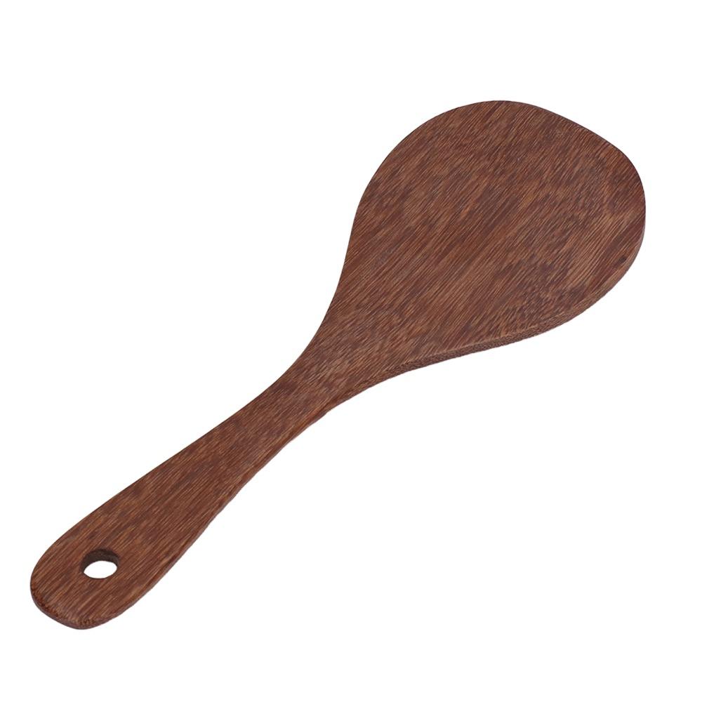 2 Pcs Solid Wood Cooking Spatula Long Handle Kitchen Scoop Cooking Utensil Stir-frying