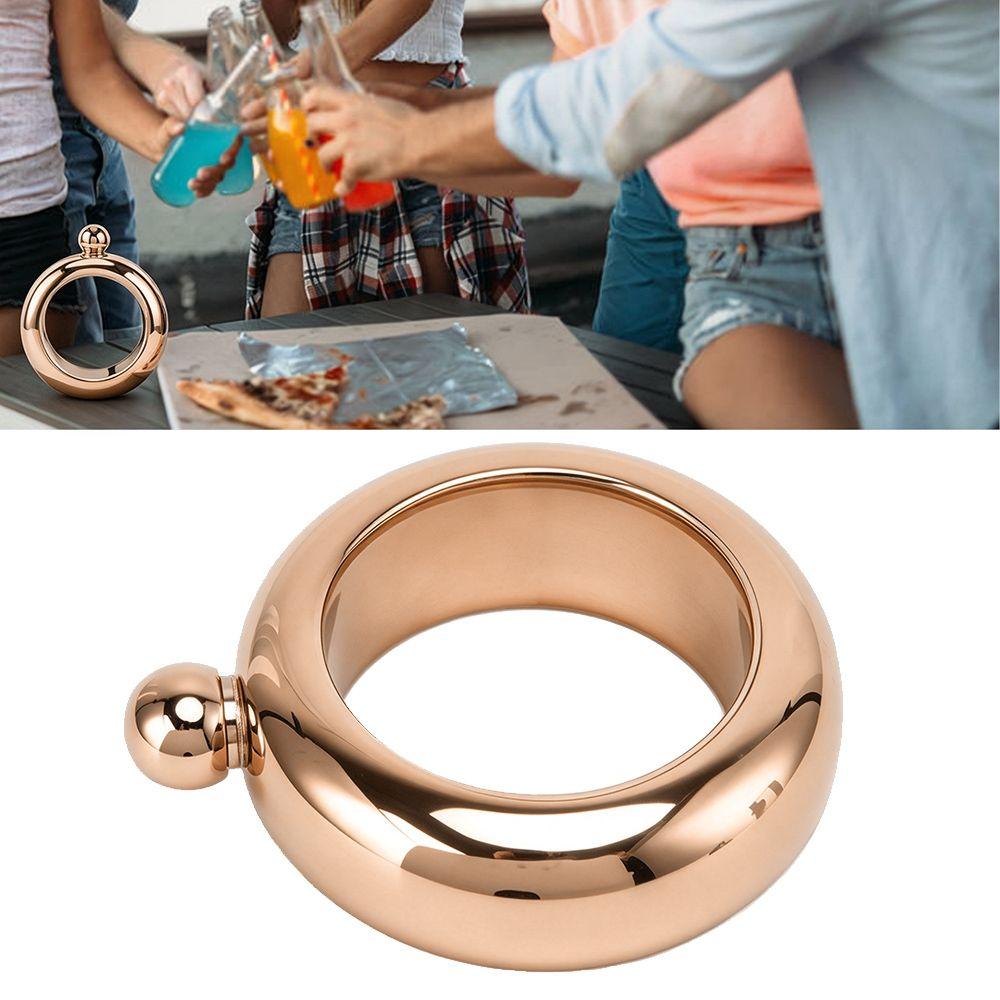Mirror Polished Bracelet Flask 100ml Stainless Steel Liquor Flask Glitter Hip Flask Gift