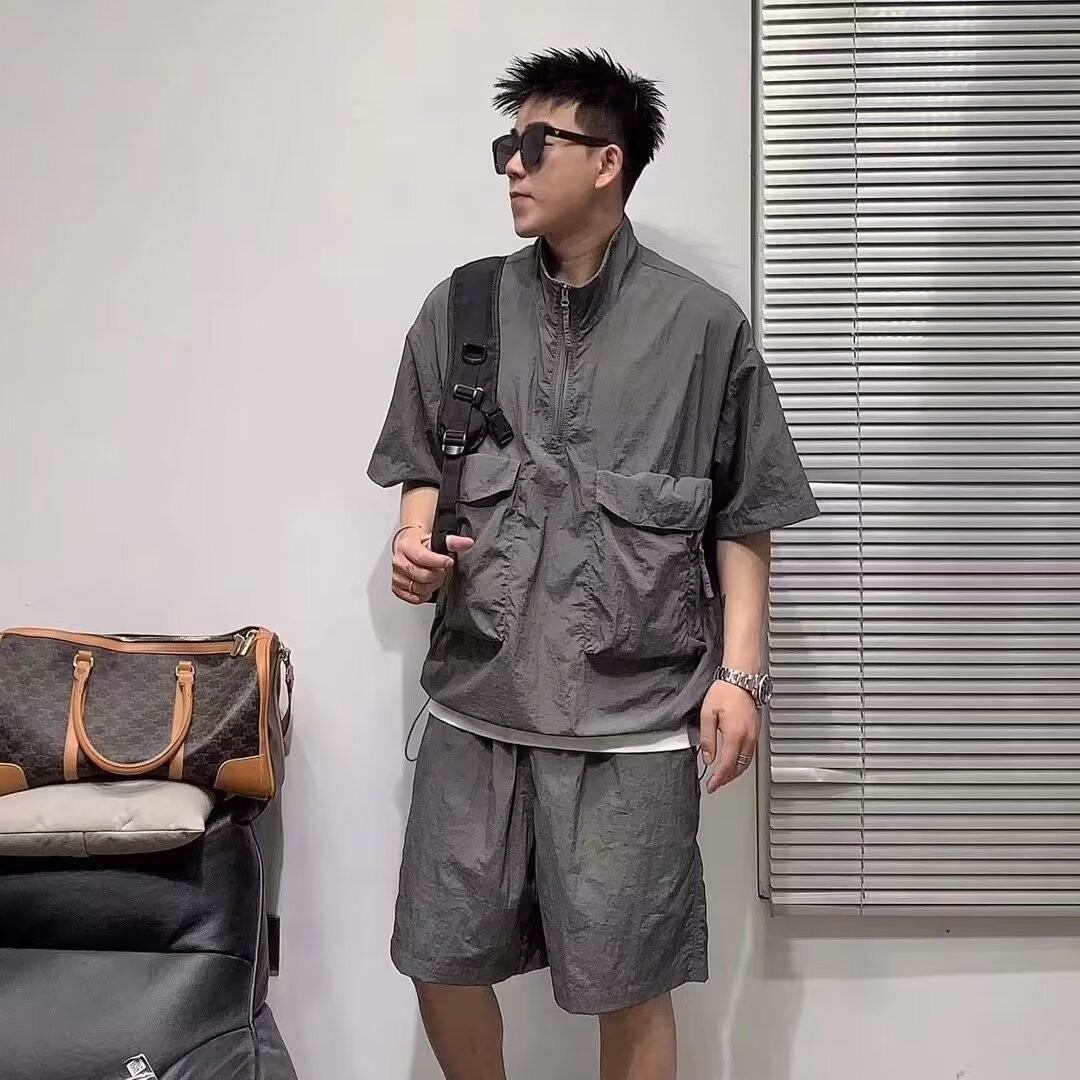 

Мужская модная рубашка-поло с короткими рукавами 2024 года — стильная летняя повседневная спортивная одежда XL серый