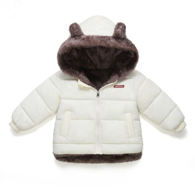 2026 Kids Thick Puffer Jacket With Hood Cartoon Print Warm Cotton Coat Boys Girls 3-8 Years Winter
