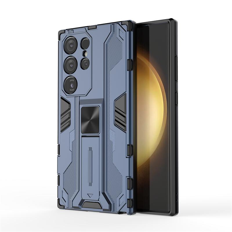 Pouzdro pro Samsung Galaxy S24 Ultra 5G s magnetickým stojánkem do auta, nárazuvzdorné brnění, zadní kryt pro Samsung S24 + Plus S 24 Ultra