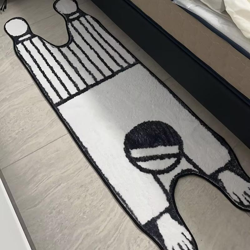 Moderne gestreepte pluizige vloerkleed voor slaapkamer, nachtkastje en woonkamer Hoge dichtheid zachte vloermat Huisdecoratie 40x120cm
