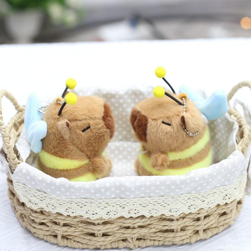 Niedlich Niedlich Flügel und Bewegliche Bienen Kapibara Anhänger Plüschtiere Puppe Taschenanhänger Schlüsselanhänger