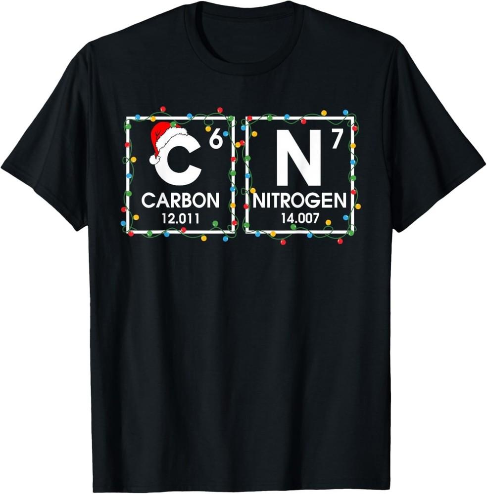 

Six Seven Christmas Carbon Nitrogen 67 Funny Science Teacher T-Shirt 4XL