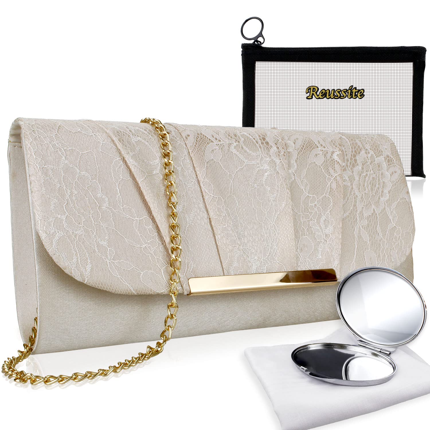 

Reussite Party Large Clutch Shoulder Perfect for and Flower Bag, 3-Way Bag, Women s Bag, Weddings, Receptions, Guests/Milky (Beige) бежевий