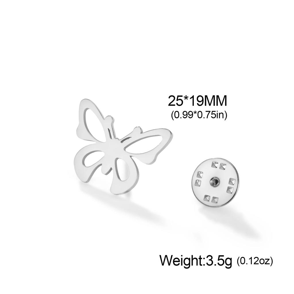 Butterfly Lapel Pins Women's Brooch Gold Color Suit Collar Badges On Backpack Stainless Steel Jewelry Wholesale 2026 New