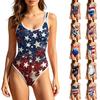 Women's One-Piece Swimsuit - Round Neck Vacation Mother Daughter Swimwear Independence Day
