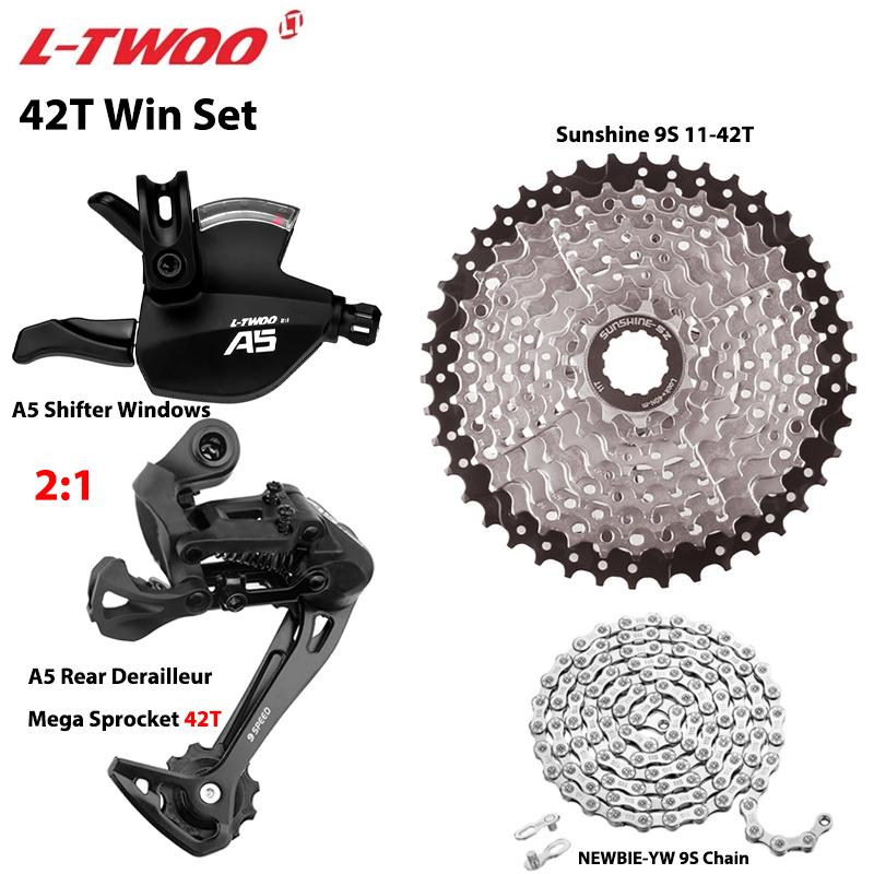 LTWOO A5 1X9Speed Groupset Shift Lever Rear Derailleur SUNSHINE Cassette 36T 40T 42T 46T 50T Newbie Chain for MTB Mountain Bike