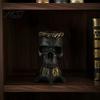Retro Skull Ornament Gothic Vase, Spooky Resin Head Statue, Halloween Table Centerpiece Home Decor Flower Vessel for Shelf Mantel Decorative
