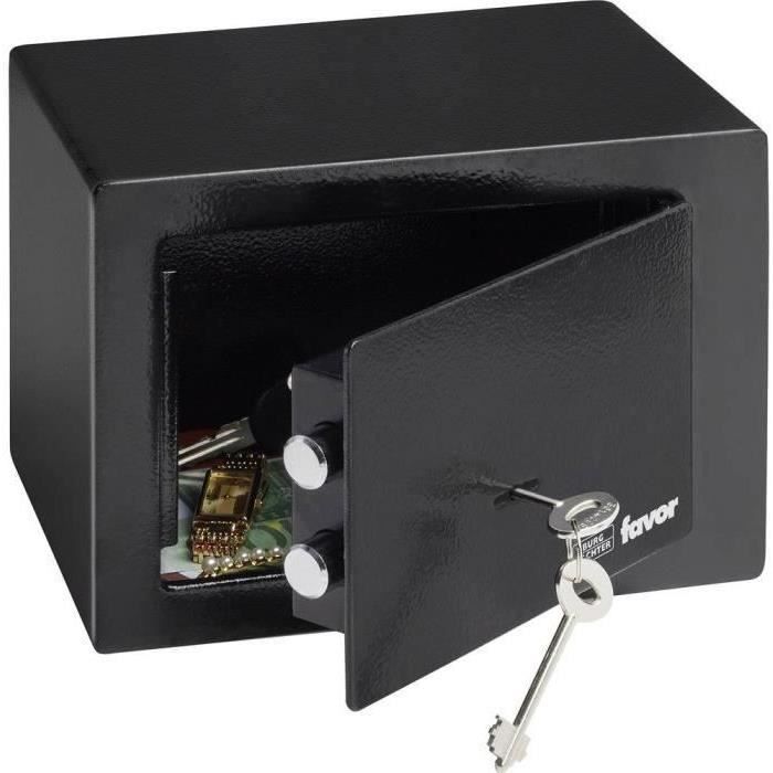 Burg-Wächter Tresor Favor S1 K - Doppelbartschloss - Schwarz - 6,6 L - 4 kg