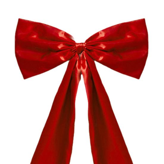 Red Ribbon Bow Christmas Tree Topper Bow Satin Bow with Long Streamers Festive Party Prop for Front Door Holiday Decor