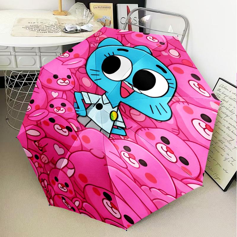 Gum's Colorful Friends Umbrella Folding umbrella, automatic umbrella 8-Frame for Travel, camping Use Gift for Halloween Christmas