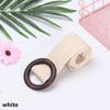 Casual Wide Dress Belt Shirt Round Wooden Buckle Straw Belt Elastic Waist Chain Belly  Body Jewelry
