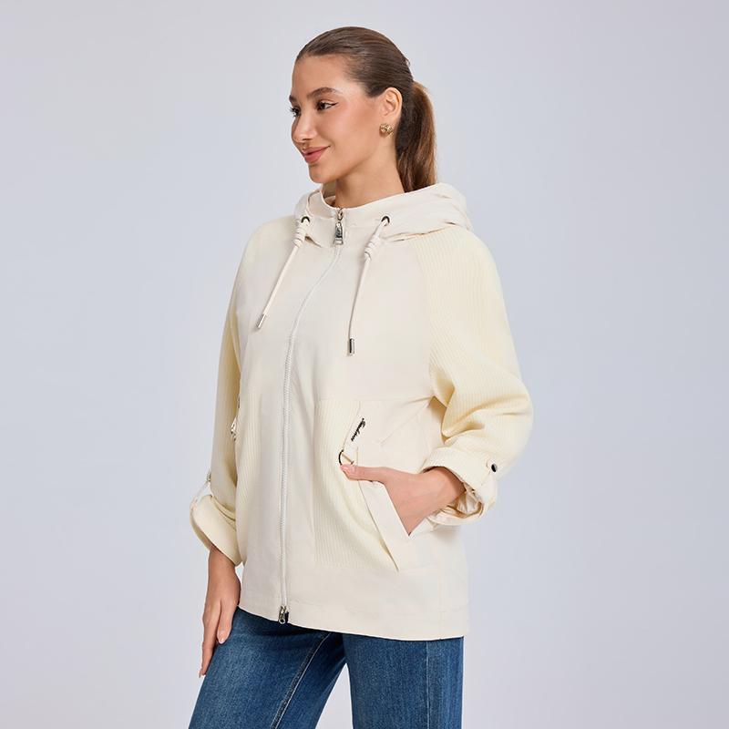 Women Jacket MODERN NEW SAGA Spring Women Coat Brand Autumn Lady Trench Coat Hooded Windbreaker Plus Size Patchwork