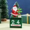 1pc Christmas Advent Countdown Calendar Desk Decoration Wooden Calendar Ornament Christmas Present