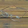Clara Vida Titanium Alloy Square style Antislip Temple Rimless Grey Frame Reading Glasses +0.75 +1 +1.25To+4