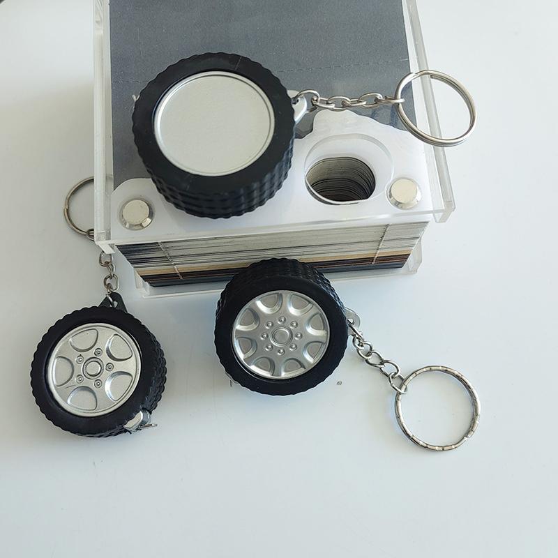 1M Tire-Type Mini Measuring Tape Gift Ruler Meter Imperial Keychain Measuring Tape Keychain