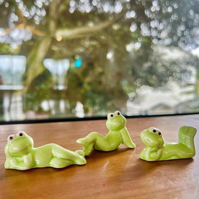 Cute Ceramic Frog Spoon Rest, Chopstick Rest, and Spoon Rest