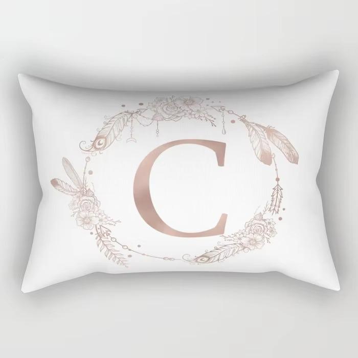 Simple Letter Pattern Printed Decorative Pillowcase Bedroom Living Room Office Cushion Home Decor Rectangular Pillowcase