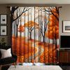 2pc Autumn Landscape Print Curtains   Polyester Fabric   Machine Washable   Suitable for Living Room and Bedroom Decoration