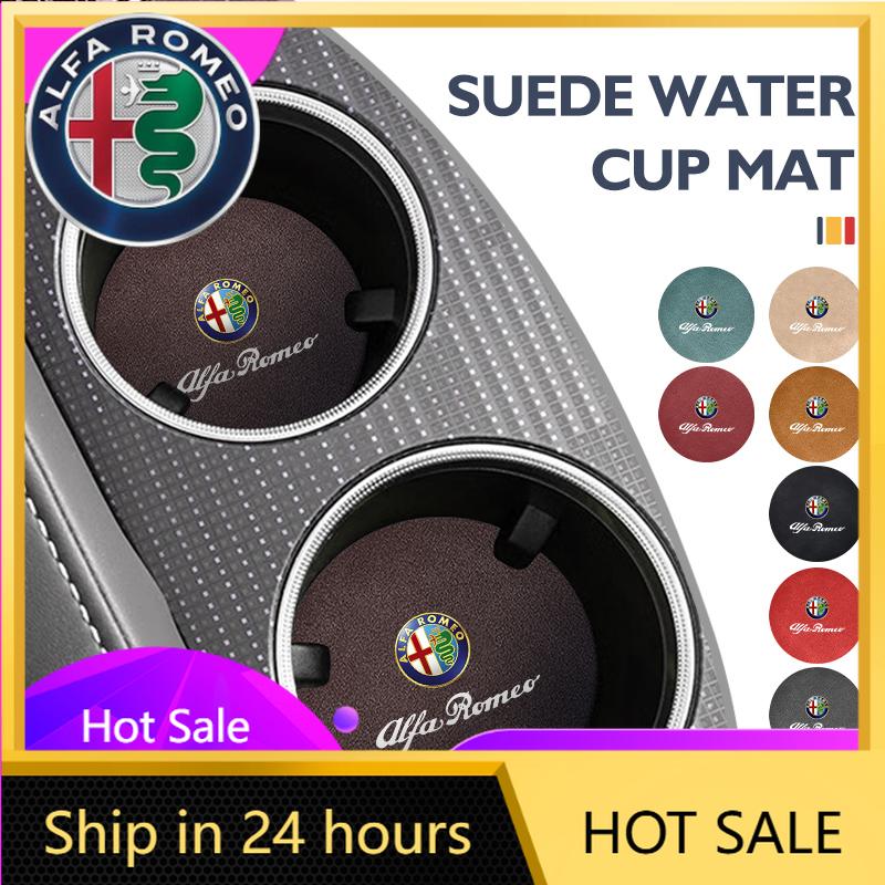 Autoaufkleber Für Alfa Romeo Für Alfa Romeo 2 STÜCK Auto Logo Anti-Rutsch Becherhalter Matte Getränkehalter Matte Innenzubehör Giulietta