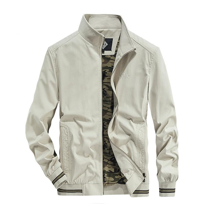 

Весенняя однотонная свободная повседневная куртка на молнии с воротником-стойкой M