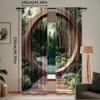 2Pcs Japanese Curtain A Round Rustic Doorway And Gate Opening Sublime Habitat Natural Scenery For Bedroom Living Room And Dining