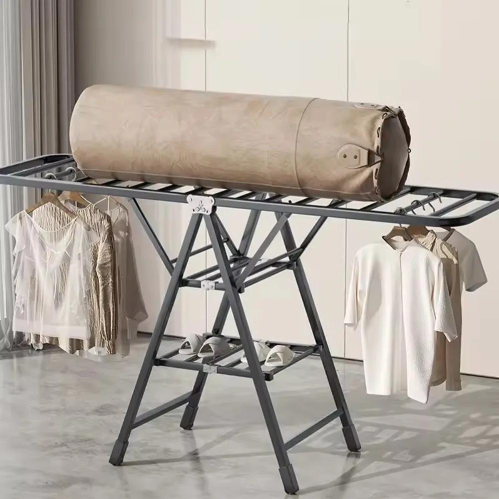 Floor Standing Clothes Hanger Balcony Foldable Clothes Hanger Multi-layer Quilting Rack Large Clothes Hanger Cotton Quilt Drying