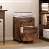 Rolling File Cabinet with 2 Drawers, Mobile Filing Cabinet with Hanging File Folder for Letter Sized Documents, Rustic Brown
