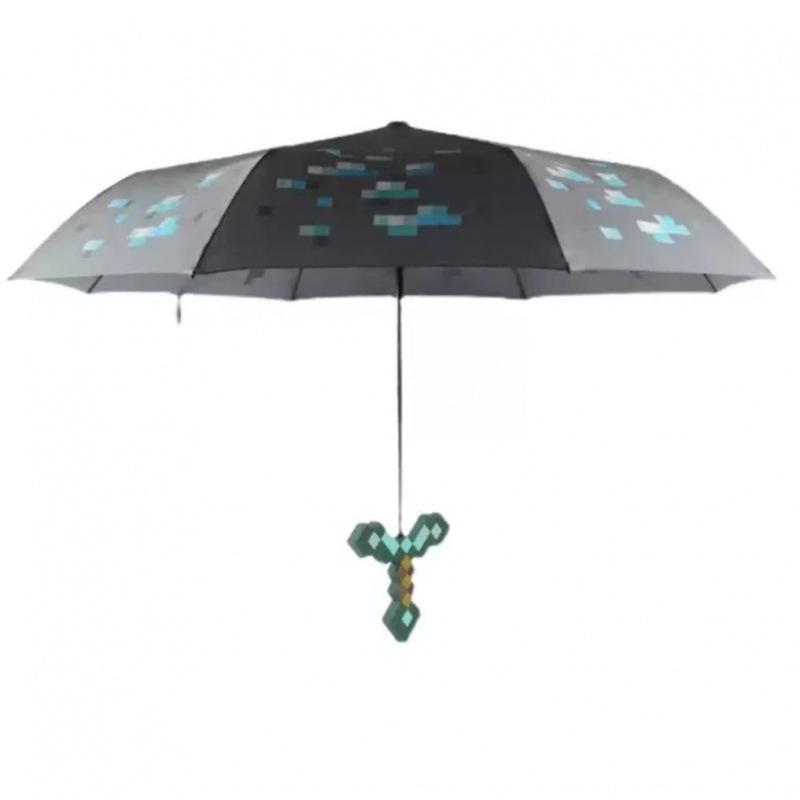 Новый складной зонт-меч из алмазов Minecraft - Черный Технологичный складной дизайн