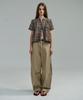 Aubeuawo Lace Cap Blouse (Brown Check)