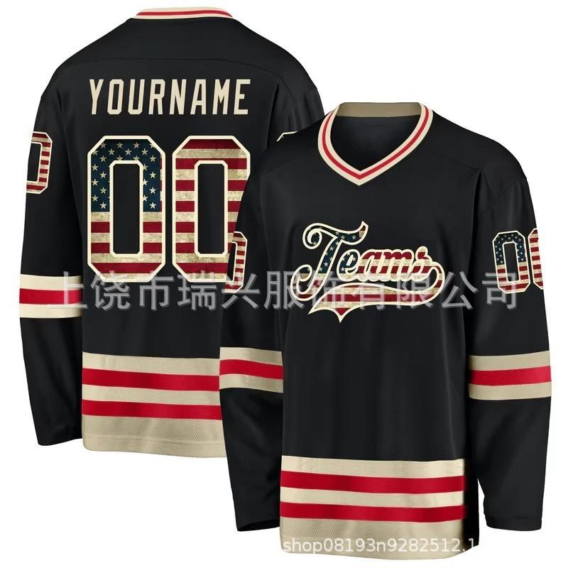 Hockey jersey printed with letters Ice Hockey jersey men s quick-drying jersey men s football jersey S