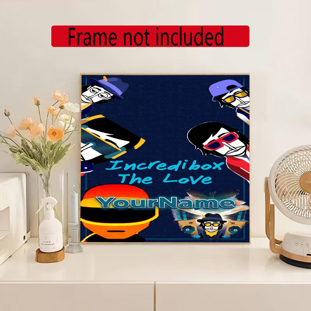 Incredibox Customize Your Name Diamond Painting Round Diamond Diy Frameless Holiday Artwork Suitable For Home Office Wall Decoration