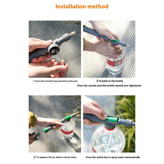 Beverage Bottle Sprayer Portable Adjustable Universal Drink Bottle High Pressure Manual Spray Head Nozzle Garden Watering Tools