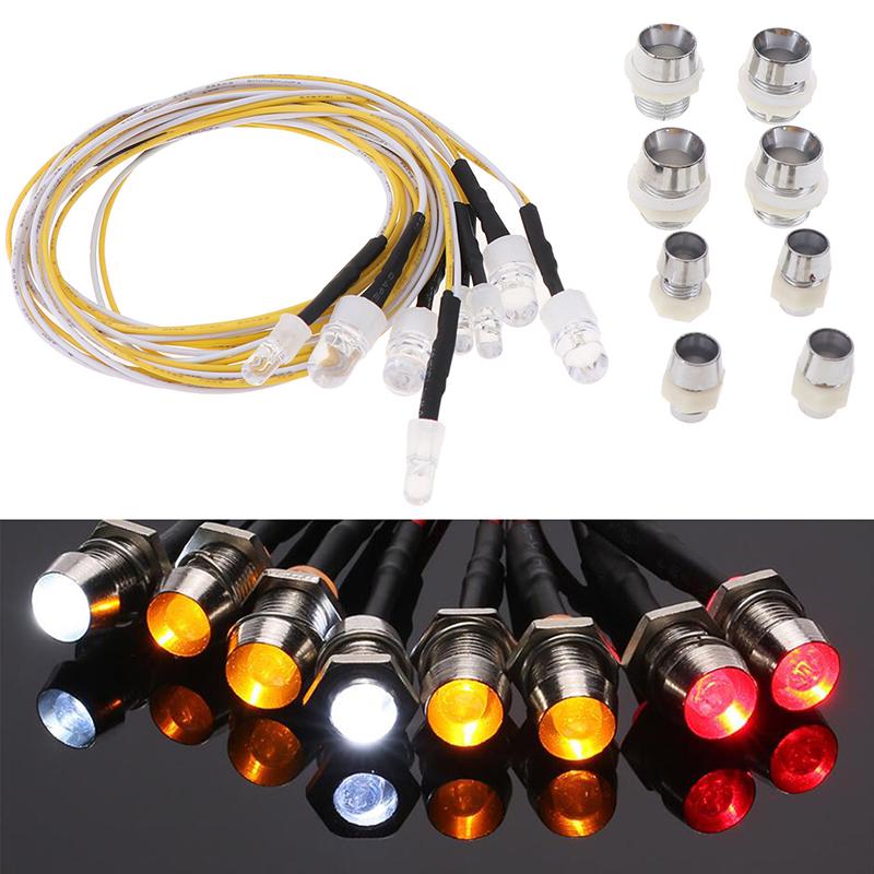 8 Led Light 2 White 2 Red 4 Yellow For 1/10 1/8 Rc Crawler Tamiya Axial Scx10