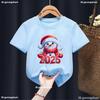 Pink Christmas Tree Graphic Print T-Shirt Girls for Children'S New Year Clothes Christmas Party T Shirt Fashion New Boys Tshirt