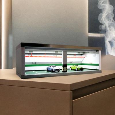 1/64 Scale Model Car Display Case Parking Scene Box, Collectible Gift, Micro Landscape Decor