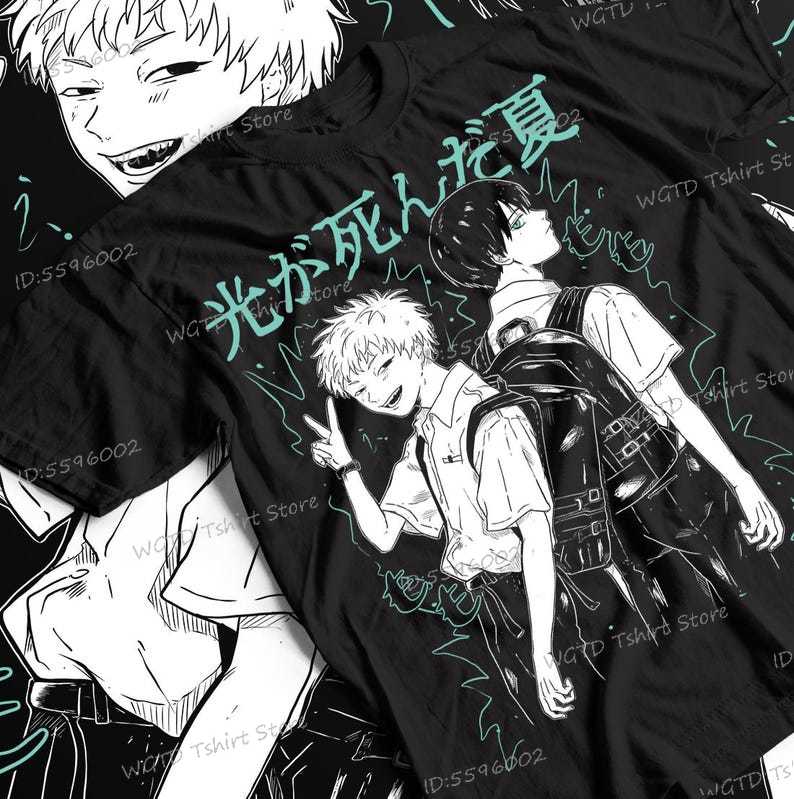 Camisetas The Summer Hikaru Died Anime Vintage Camiseta Unisex Trendy Hombre Mujer Ropa Anime Manga Camiseta Cuello Redondo Ropa de Verano