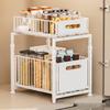 Double-Layer Pull-Out Basket Storage Rack for Under-Counter Bathroom and Kitchen