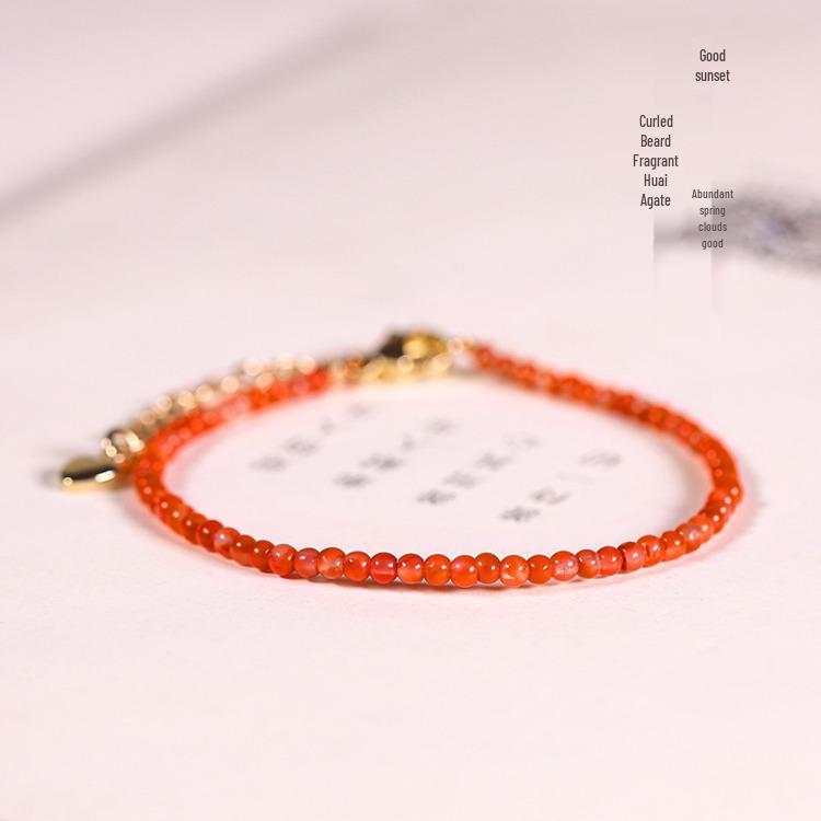 Brățară Simplă din Cristal cu Șnur Roșu Agat Nanhong pentru Femei - Design Delicat de Nișă